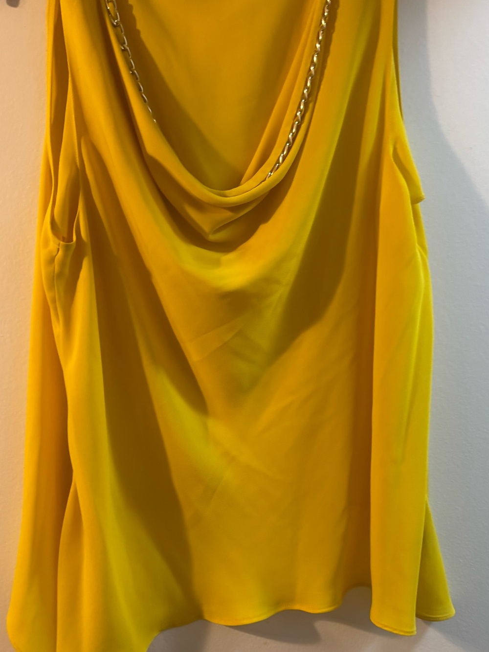 BOLD elements Yellow Draped Chain-Neck Camisole